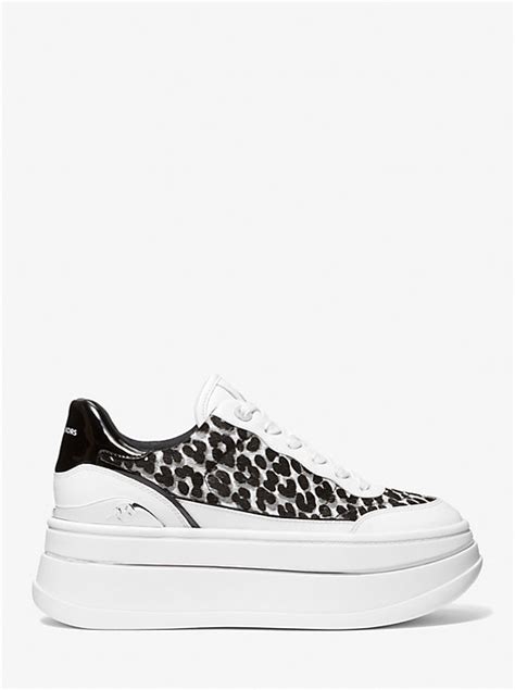 michael kors cheetah print shoes|Hayes Cheetah Print Calf Hair Platform Sneaker.